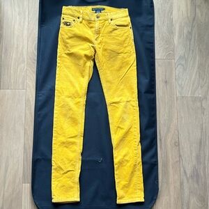 VTG Ralph Lauren Mustard Skinny Corduroy Jeans Size 2